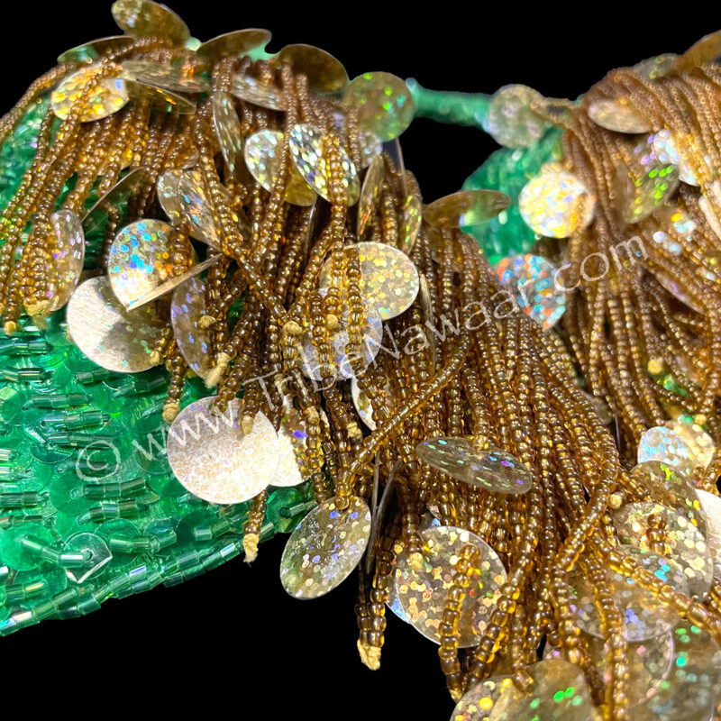 Green & Gold Bedlah- Egyptian Bra & Belt Set (Consignment beron1-9)