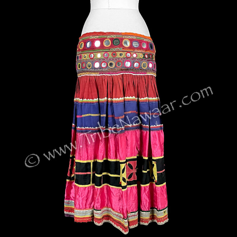 Banjara Skirt With Pink Satin Accents (Consignment dieric1-2)
