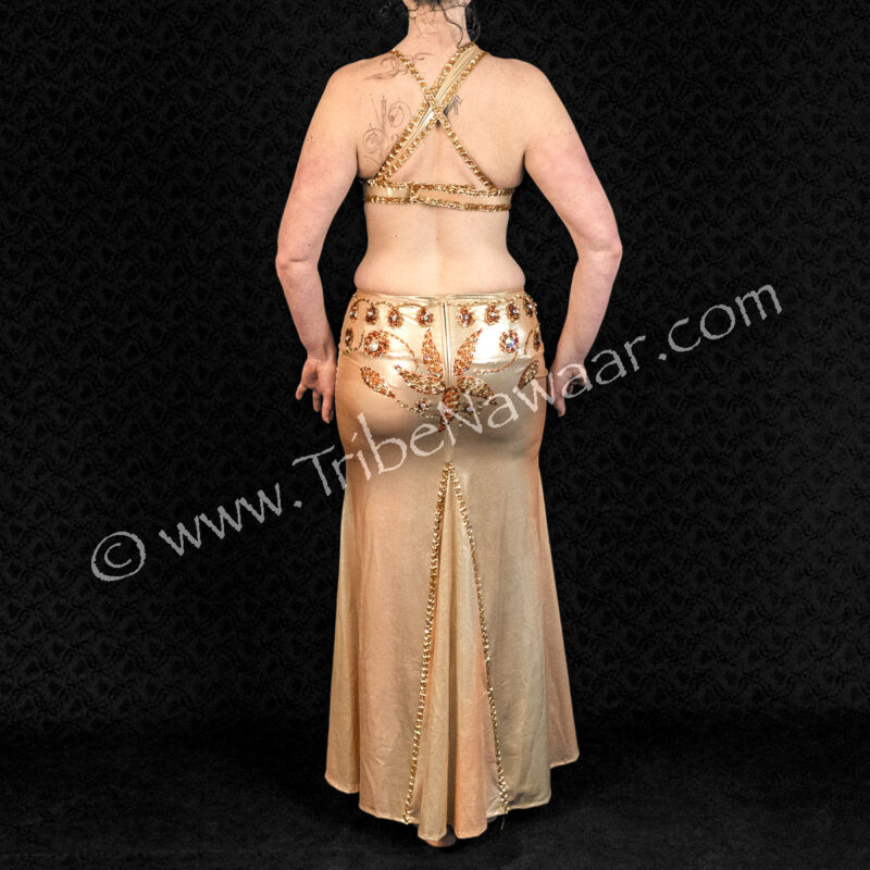 Gold Goddess Belly Dance Costume- Joharah International (Consignment kahar1-11)