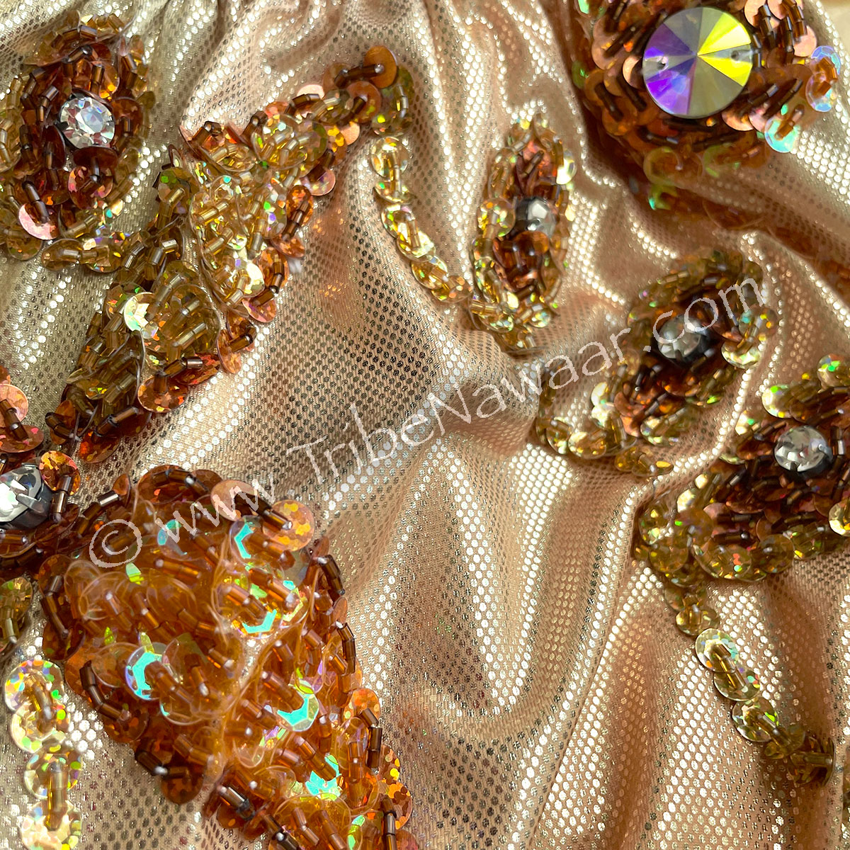 Gold Goddess Belly Dance Costume- Joharah International (Consignment kahar1-11)