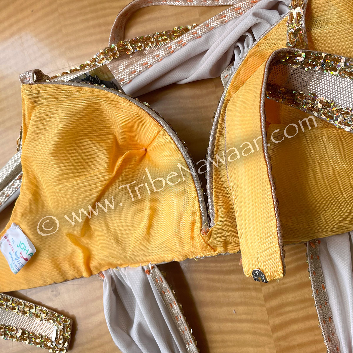 Gold Goddess Belly Dance Costume- Joharah International (Consignment kahar1-11)