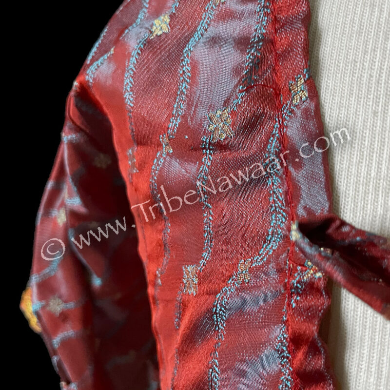 Iridescent Red & Blue Top With Vintage Banjara Accents (Consignment lunor1-103)