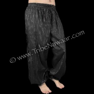 Black Cotton Pinstripe Pantaloons