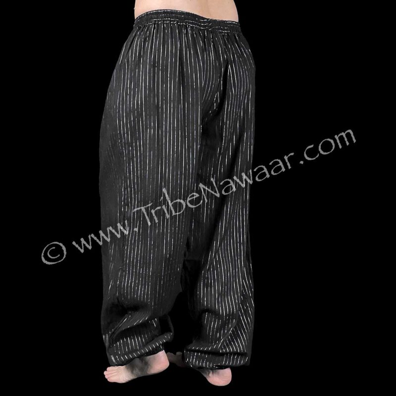 Black Cotton Pinstripe Pantaloons