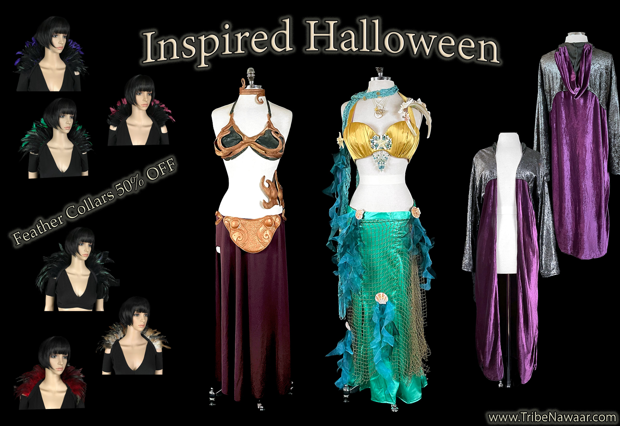 Inspired Halloween costumes for belly dance costume, cosplay and more- available on consignment from The Nawaar Marketplace at www.TribeNawaar.com
