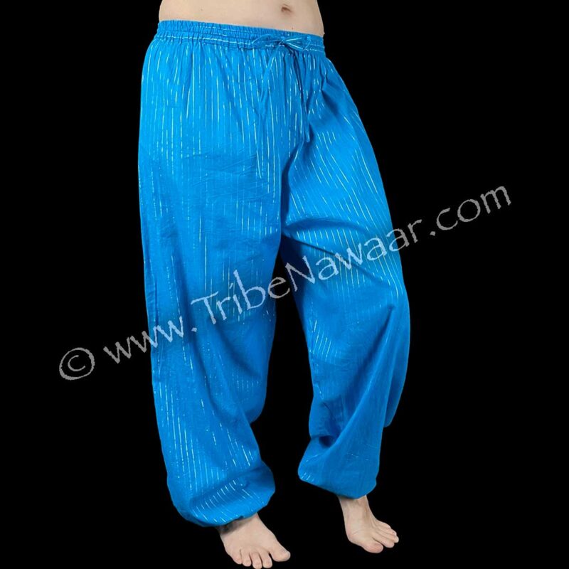 Turquoise Cotton Pinstripe Pantaloons