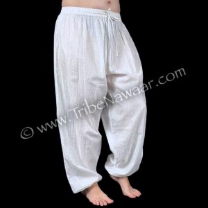 White Cotton Pinstripe Pantaloons