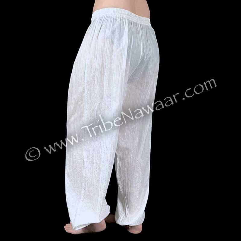 White Cotton Pinstripe Pantaloons