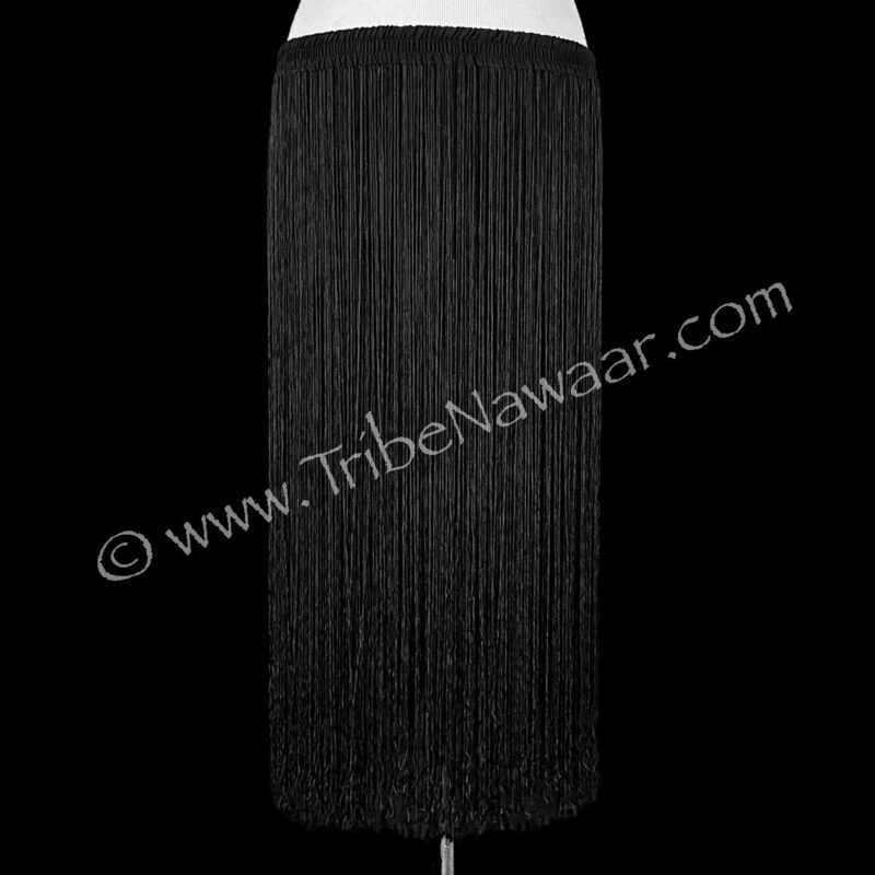 Long Black Fringe Belt