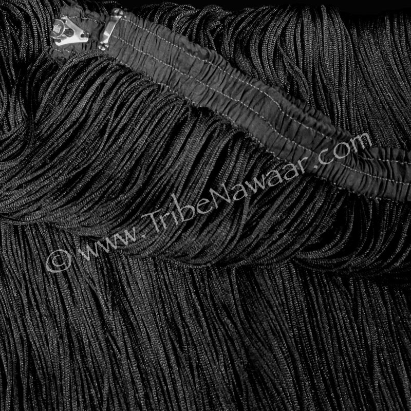 Long Black Fringe Belt