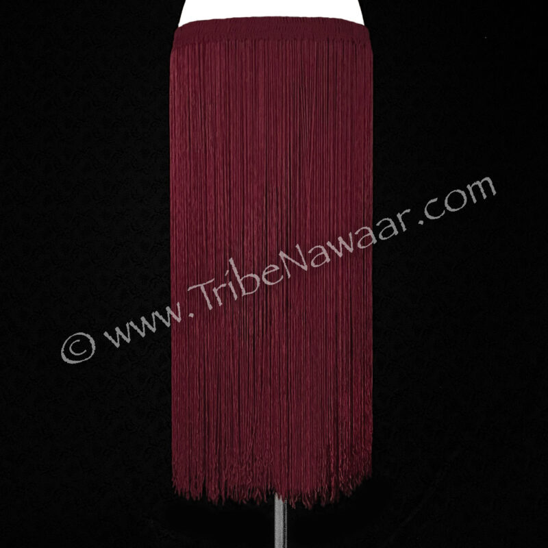 Long Burgundy Fringe Belt