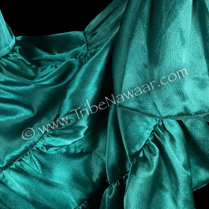 Teal Satin Tiered Skirt (Consignment lunor1-33)