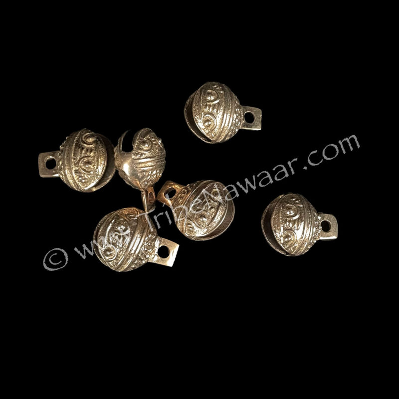 7/8″ Brass Bells With Ornamentation, Pack of 6