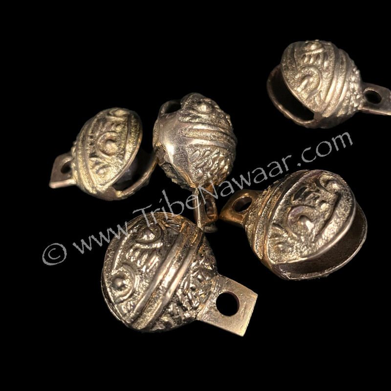 7/8″ Brass Bells With Ornamentation, Pack of 6