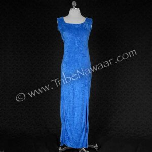 Blue Crushed Velvet Base Dress (Consignment demain1-19)