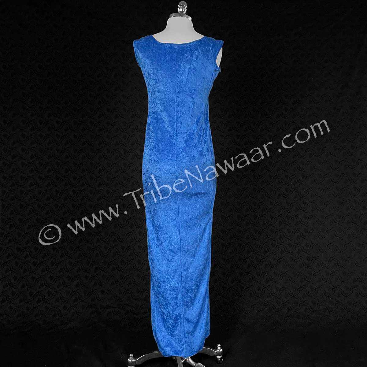 Blue Crushed Velvet Base Dress (Consignment demain1-19)