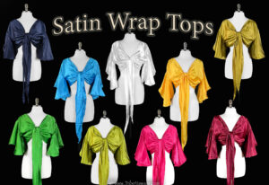 Satin Wrap Tops for belly dance available on consignment at the Nawaar Marketplace at www.TribeNawaar.com