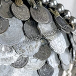 Authentic tribal belly dance coin bra #4 available at the Nawaar Marketplace at www.TribeNawaar.com (detail)