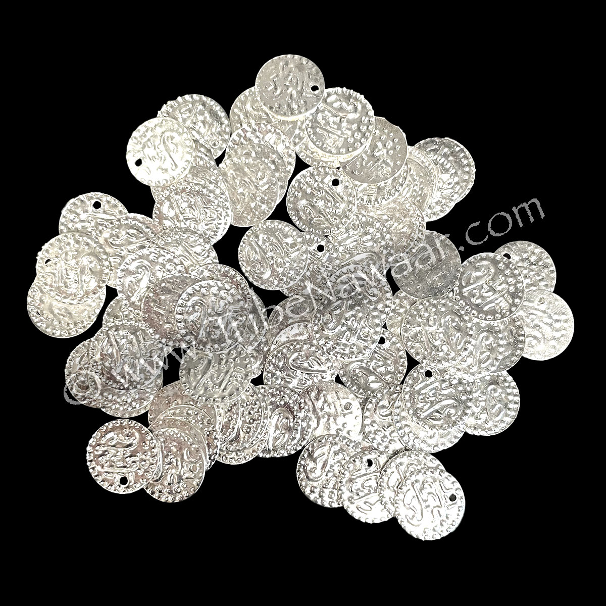 Silver Toned DIY Belly Dance Coins, 1/2″