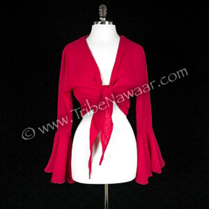 Cherry Chiffon Wrap Top (Consignment lunor1-94)