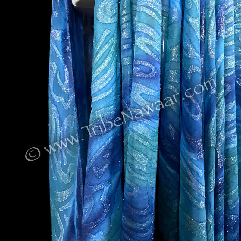 Mermaid Dreams Shimmer Chiffon Slit Skirt (Consignment mbuss)