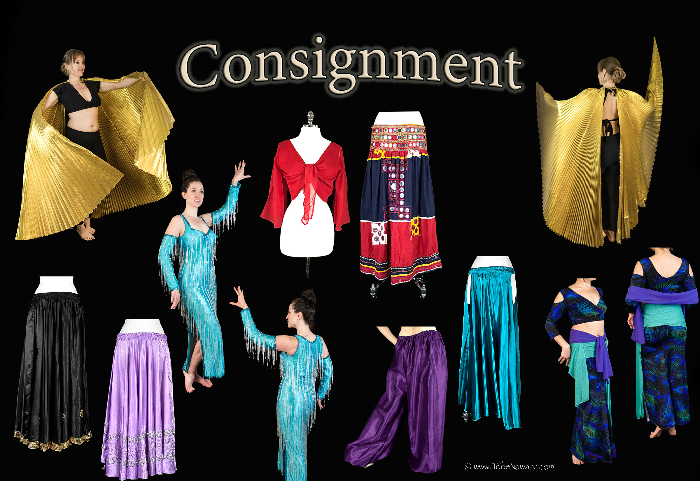 New belly dance costume consignments available on consignment for mid July 2025 available from the Nawaar Marketplace at www.TribeNawaar.com