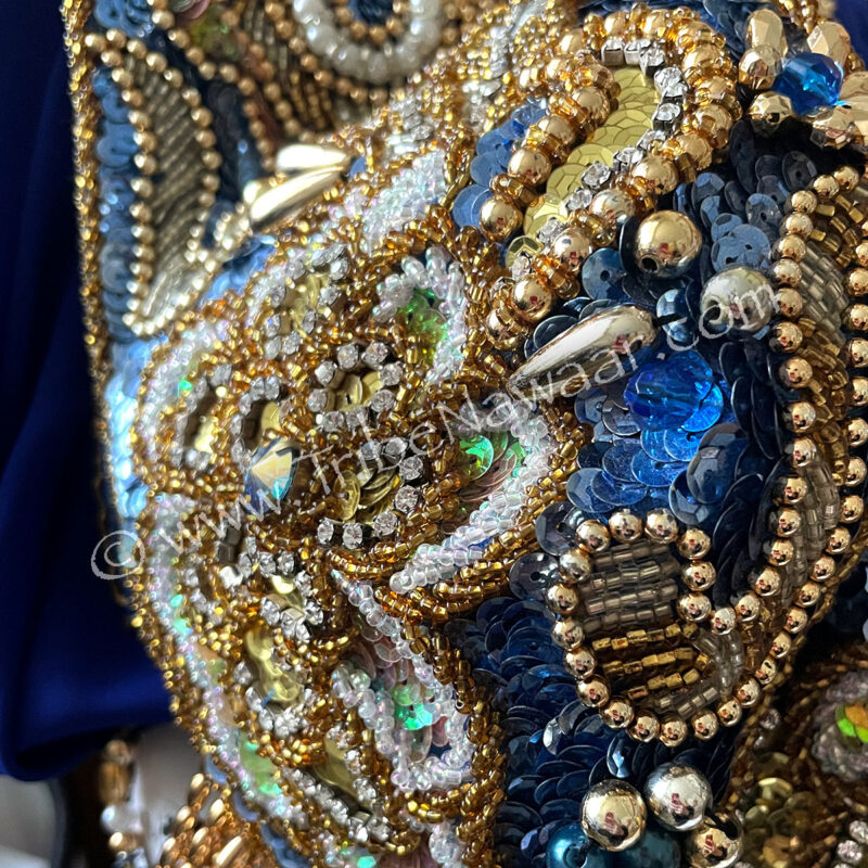 Blue, Gold & Silver Egyptian Set -Full Belly Dance Performance Costume (Consignment cbrsm1-1)