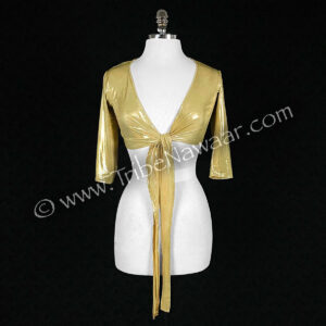 Gold Lamé Wrap Top (Consignment kahar2-10)