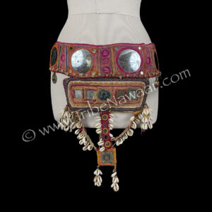 Vintage Banjara Trim Belt With Cowrie Shell Drop (Consignment macart1-25)