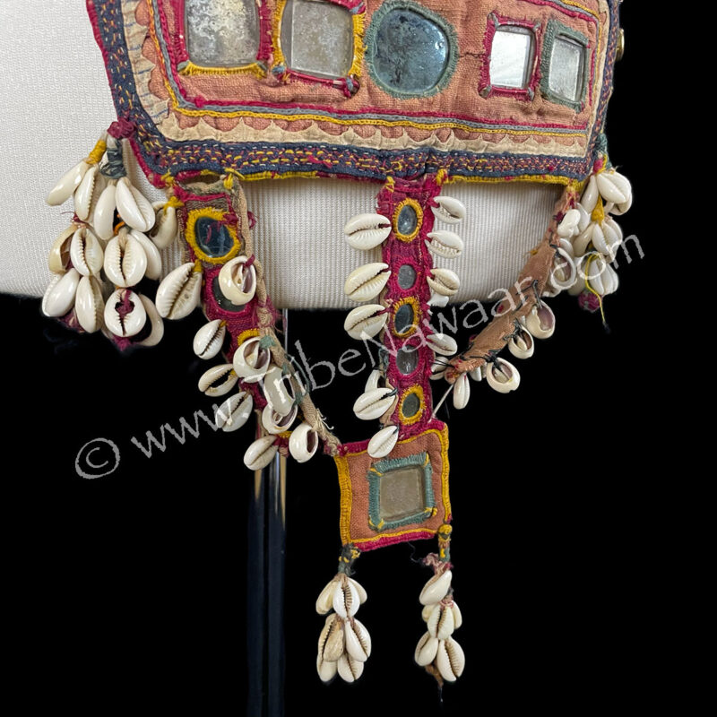 Vintage Banjara Trim Belt With Cowrie Shell Drop (Consignment macart1-25)