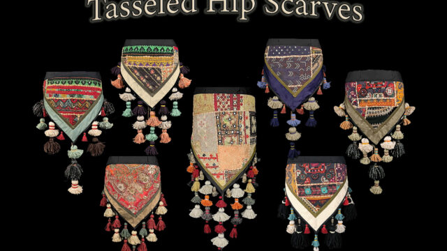 handmade tasseled hip scarves from The Nawaar Marketplace at www.TribeNawaar.com