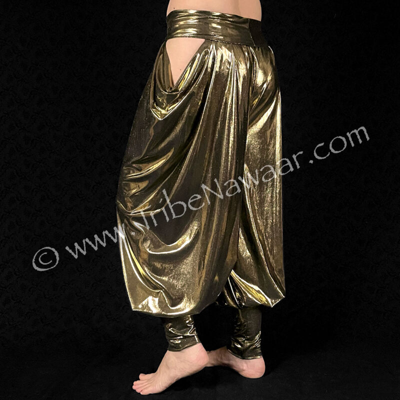 Liquid Gold Turkish Pants With Open Hip