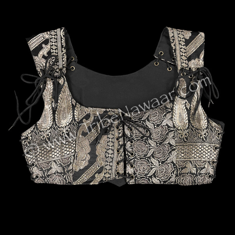 Black & Silver Corseted Bodice, Small