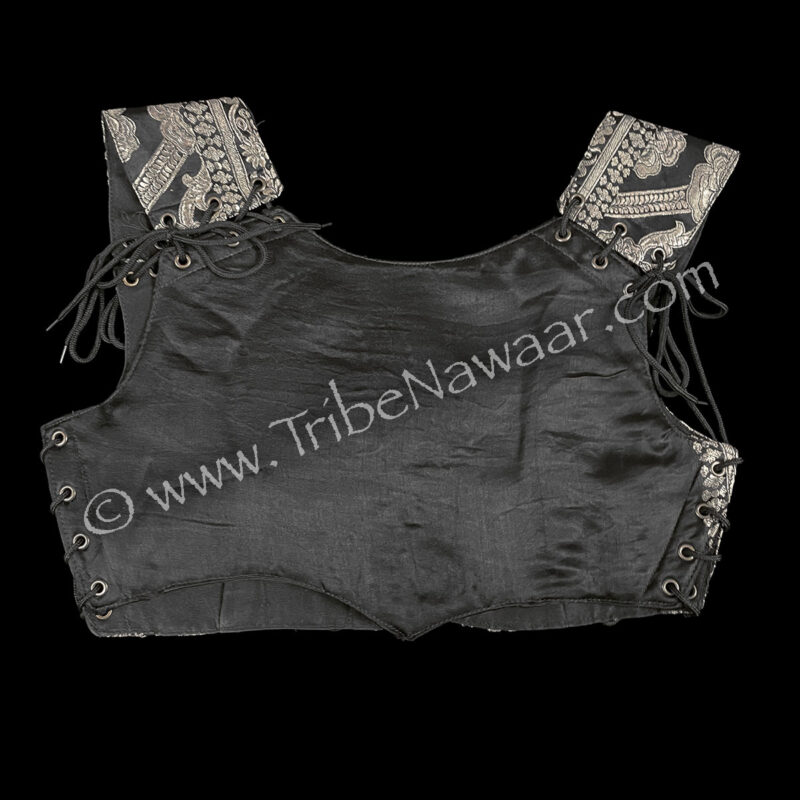 Black & Silver Corseted Bodice, Small