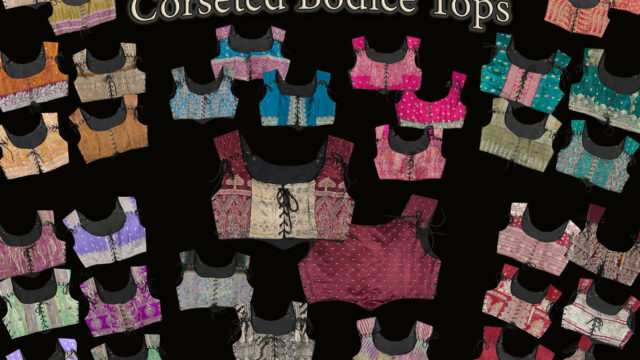 Corseted bodice tops for belly dance costume, renaissance faire, medieval festival and more. See full line of belly dance costumes available from The Nawaar Marketplace at www.TribeNawaar.com