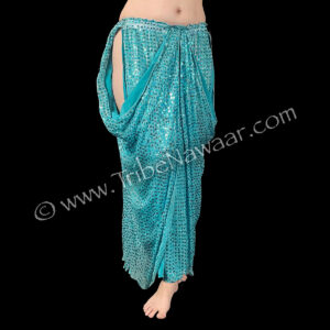 Mermaid Sequin & Chiffon Draped Skirt (Consignment cotimp2-10)