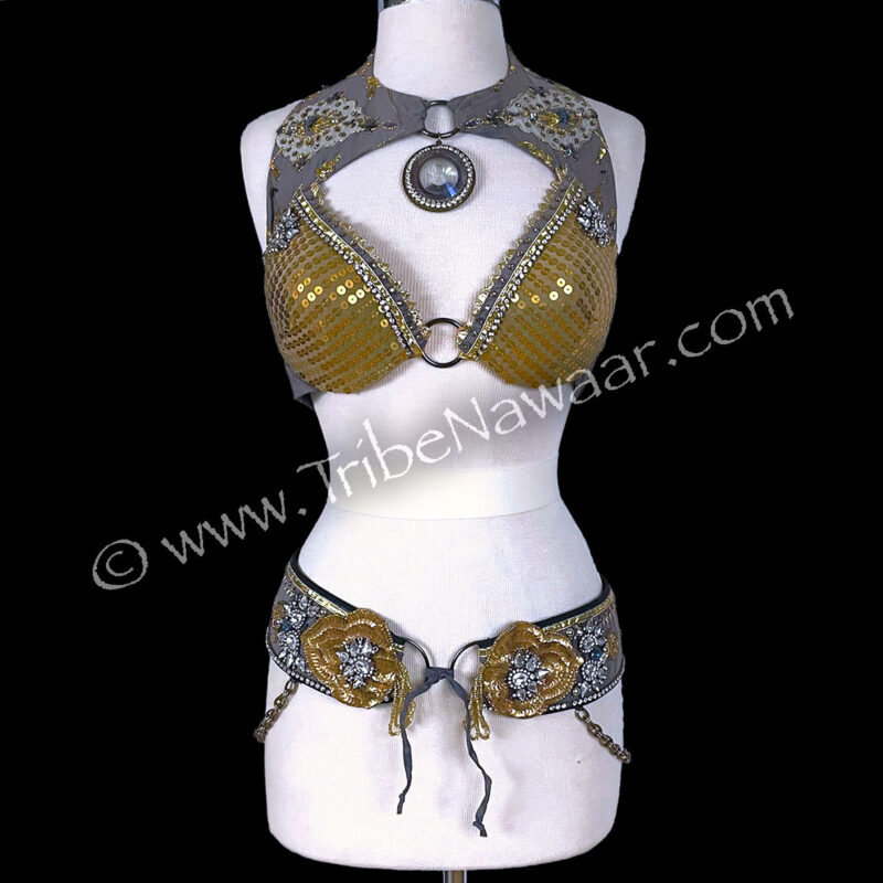 Steampunk Fusion Belly Dance Bra & Belt (Consignment judiv1-12)