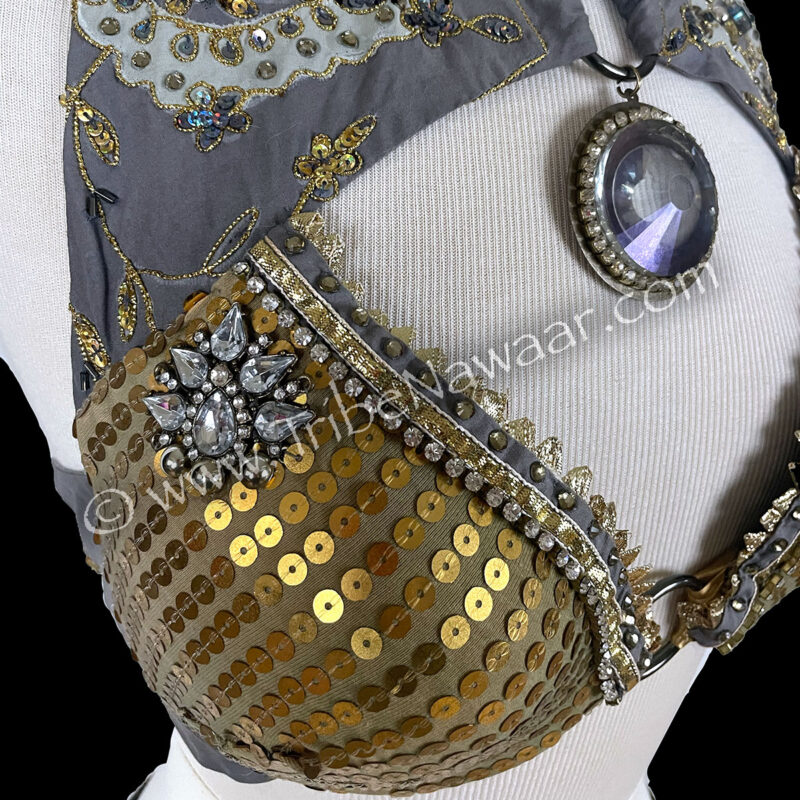 Steampunk Fusion Belly Dance Bra & Belt (Consignment judiv1-12)
