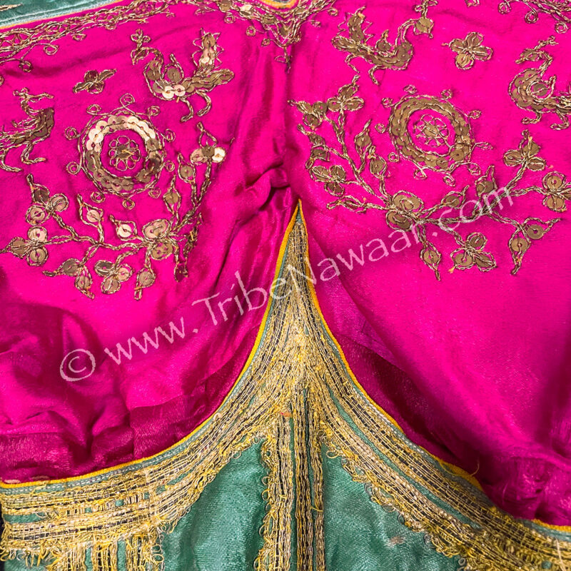 Seafoam & Fuchsia Vintage Choli Top (Consignment kahein1-12)