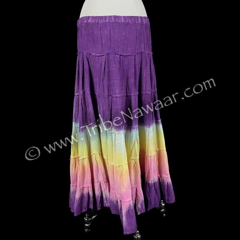 Purple Sunset Dip Dyed Tiered Skirt (Consignment mbuss)
