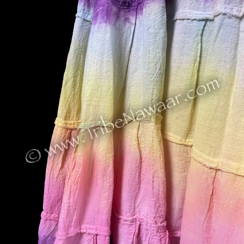 Purple Sunset Dip Dyed Tiered Skirt (Consignment mbuss)