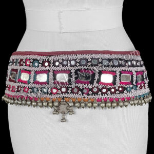 Vintage Banjara Mirrored Belt With Drop Accents (Consignment timcne1-7)