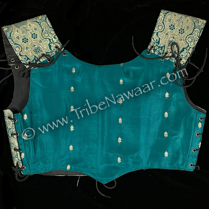 Gilded Teal Corseted Bodice, XL