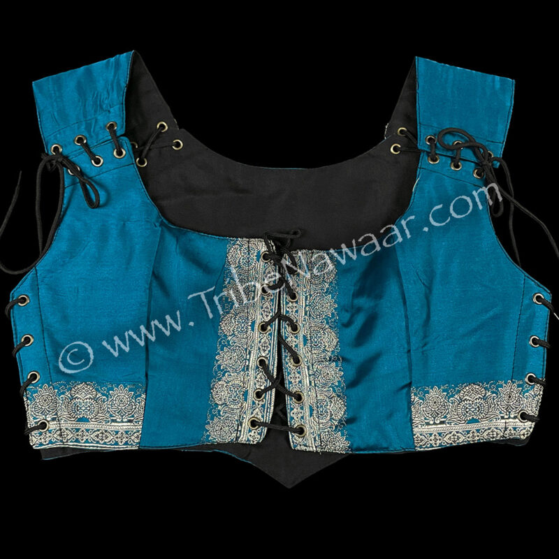 Jewel Blue Corseted Bodice, Medium