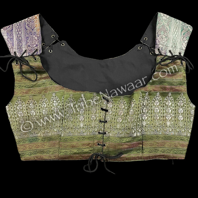 Iridescent Olive Corseted Bodice #3, XXL