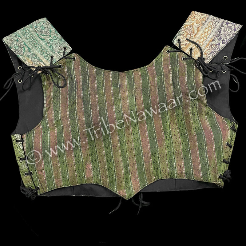 Iridescent Olive Corseted Bodice #3, XXL