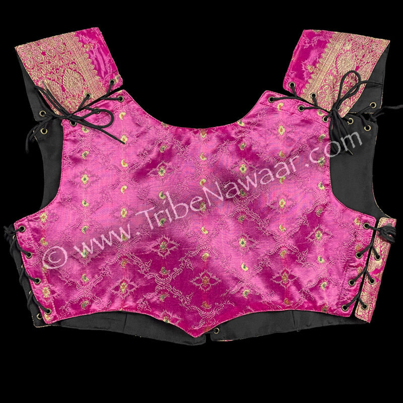 Pink Paisley Corseted Bodice #2, XXL