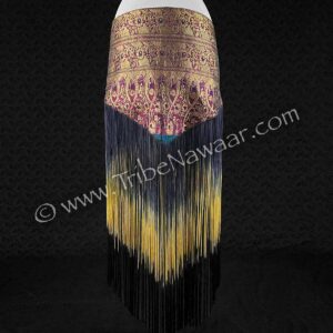 Boysenberry Sari Fringe Hip Scarf
