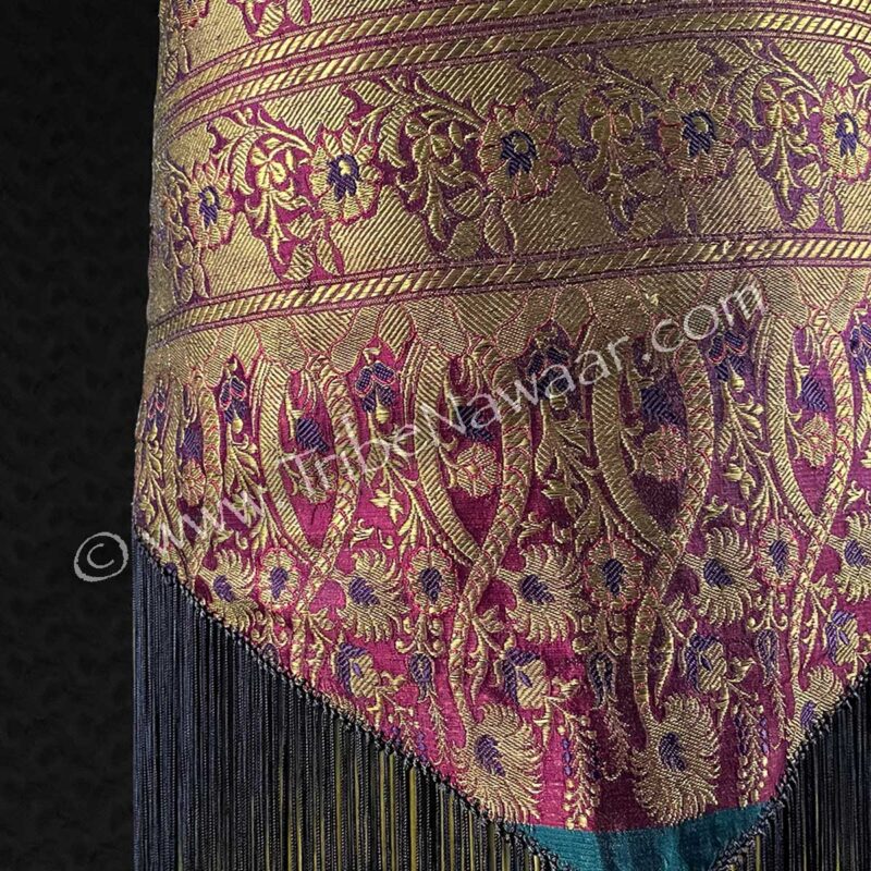 Boysenberry Sari Fringe Hip Scarf