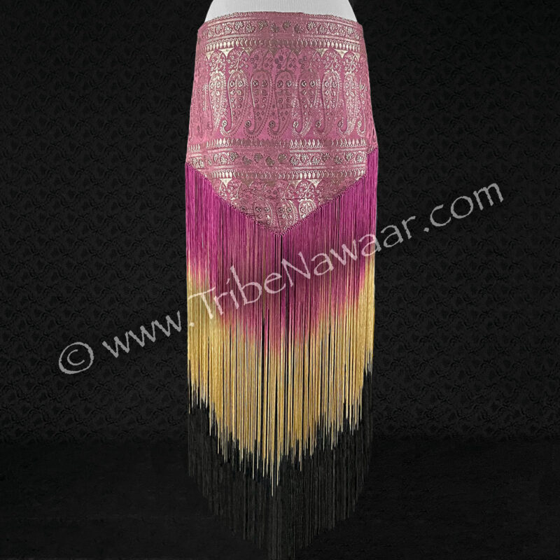 English Rose Sari Fringe Hip Scarf